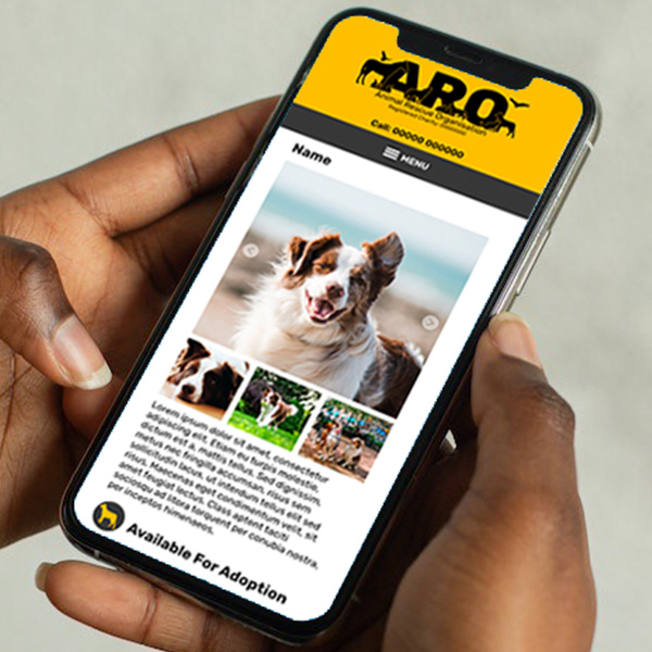 Animal Rescue Theme UI | Animal Adoption Profile on Mobile Screen